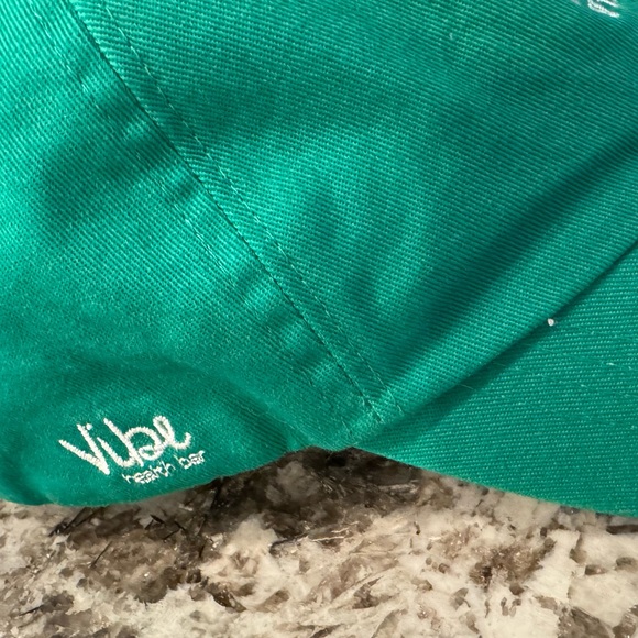 HIGHER VIBES Green Vibe Health Bar Strap Back Baseball Hat Love Yourself - Picture 2 of 5